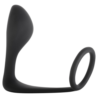 Mužský anální stimulátor s kroužkem na penis Button Black 4216-01Lola