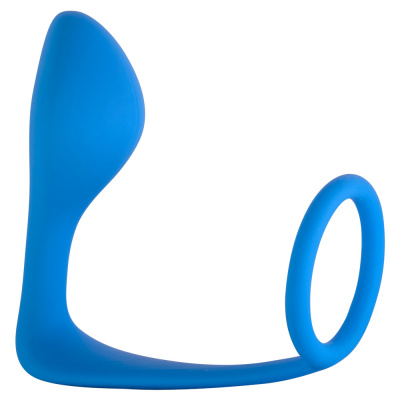 Mužský anální stimulátor s kroužkem na penis Button Blue 4216-03Lola