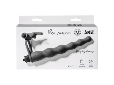 Vibrační nástavec pro dvojitou penetraci Pure Passion Bunny Black 1202-01lola