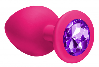 Anální kolík Emotions Cutie Large Pink dark purple crystal 4013-02Lola
