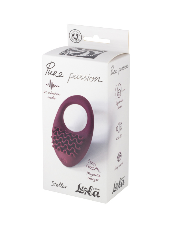 Rechargeable Vibro cockring Pure Passion Stellar Wine Red 1501-02lola