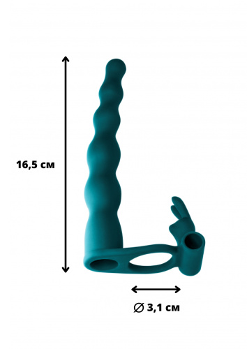 Vibrační nástavec pro dvojitou penetraci  Pure Passion Bunny Green 1202-03lola