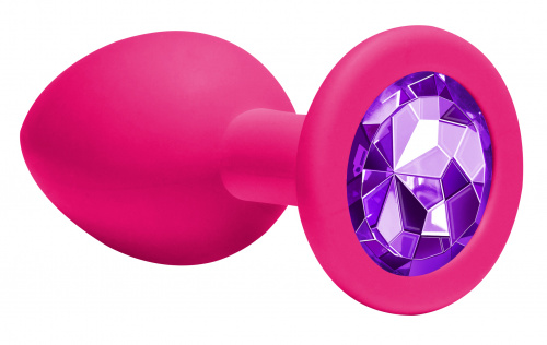 Anální kolík Emotions Cutie Medium Pink dark purple crystal 4012-02Lola