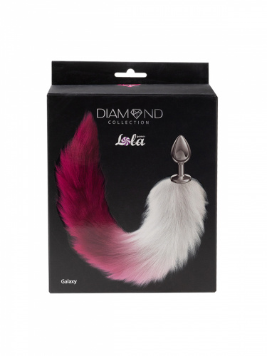 Anální ozdoba s chlupatým ocáskem Diamond Galaxy Pink 4019-02lola
