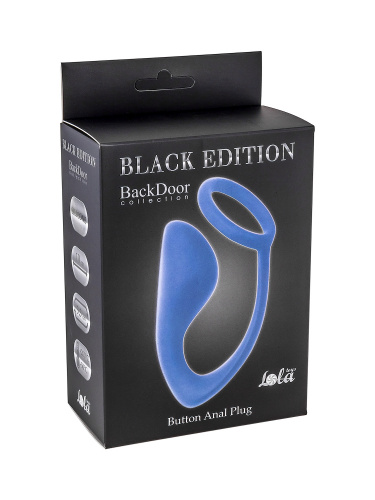 Mužský anální stimulátor s kroužkem na penis Button Blue 4216-03Lola