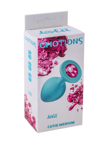 Anální kolík Emotions Cutie Medium Turquoise pink crystal 4012-03Lola