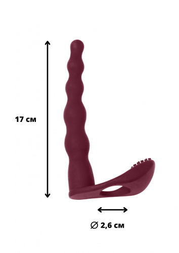 Vibrační nástavec pro dvojitou penetraci Passion Farnell Wine Red 1203-02lola