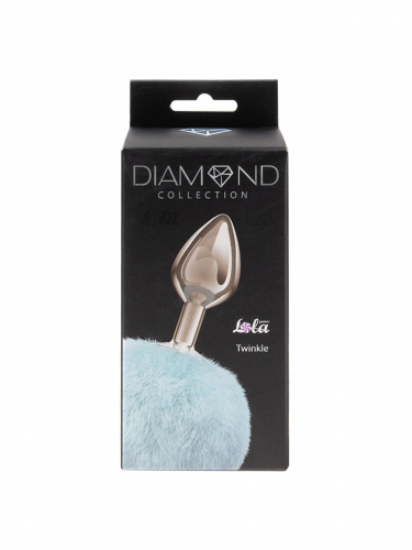 Anální ozdoba s chlupatým ocáskem Diamond Twinkle Blue 4018-03lola