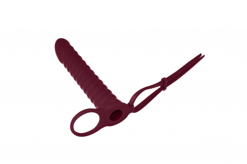 Vibrační nástavec pro dvojitou penetraci Pure Passion Rori Wine red 1205-02lola