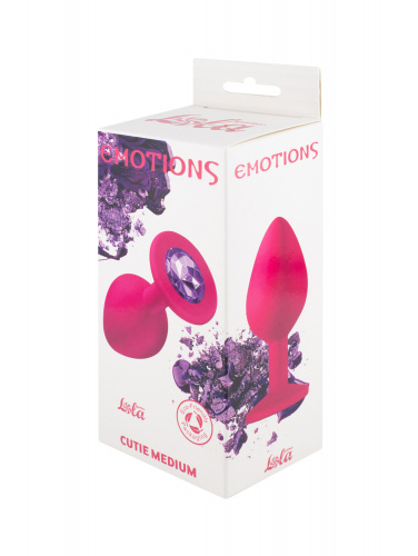 Anální kolík Emotions Cutie Medium Pink dark purple crystal 4012-02Lola