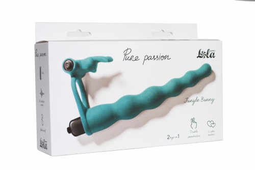 Vibrační nástavec pro dvojitou penetraci  Pure Passion Bunny Green 1202-03lola