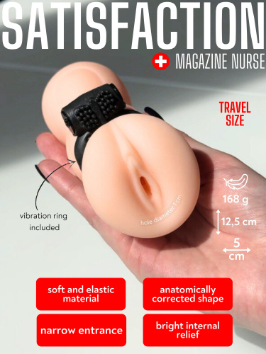 Masturbátor s vibračním kroužkem Satisfaction Magazine Nurse 2102-05lola