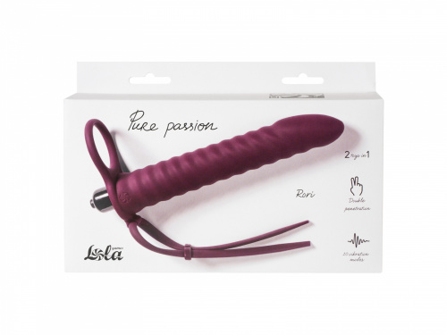 Vibrační nástavec pro dvojitou penetraci Pure Passion Rori Wine red 1205-02lola