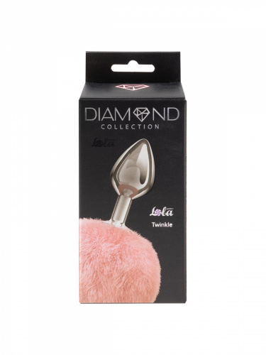 Anální ozdoba s chlupatým ocáskem Diamond Twinkle Pink 4018-02lola