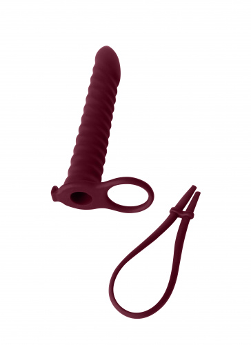 Vibrační nástavec pro dvojitou penetraci Pure Passion Rori Wine red 1205-02lola