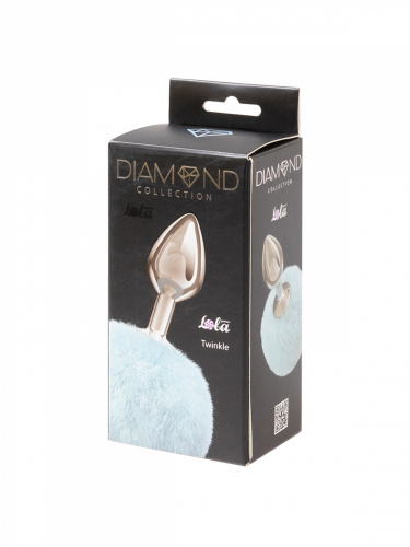 Anální ozdoba s chlupatým ocáskem Diamond Twinkle Blue 4018-03lola
