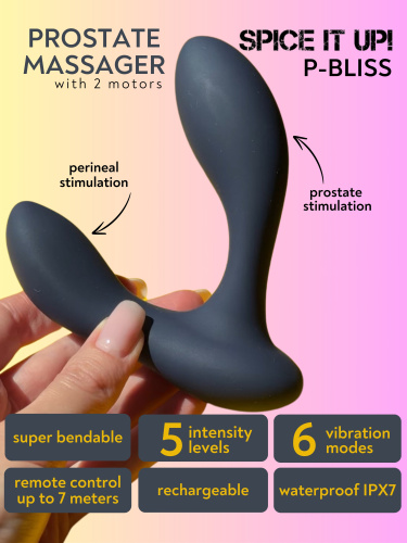 Masážní přístroj prostaty se 2 motory Spice it Up P-Bliss 8022-03lola
