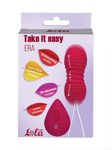 Vaginální kuličky s vibrační pulzace s dálkovým ovládáním Take it Easy Era Wine red 9021-09lola