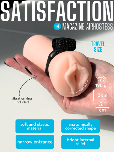 Masturbátor s vibračním kroužkem Satisfaction Magazine Airhostess 2102-08lola