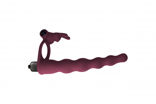 Vibrační nástavec pro dvojitou penetraci  Pure Passion Bunny Wine red 1202-02lola