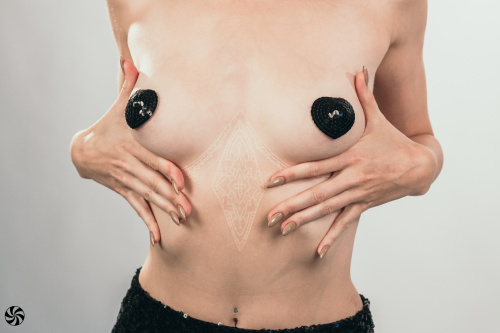 Nálepky na bradavky Burlesque Rand Black 3633-05lola