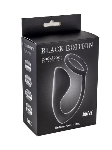 Mužský anální stimulátor s kroužkem na penis Button Black 4216-01Lola