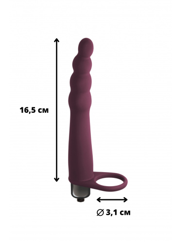 Vibrační nástavec pro dvojitou penetraci Pure Passion Bramble Wine red 1201-02lola